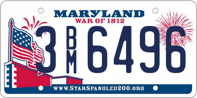MD license plate 3BM6496