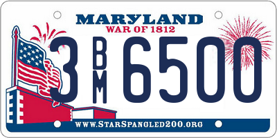 MD license plate 3BM6500