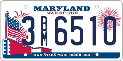 MD license plate 3BM6510