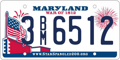 MD license plate 3BM6512