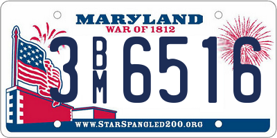 MD license plate 3BM6516