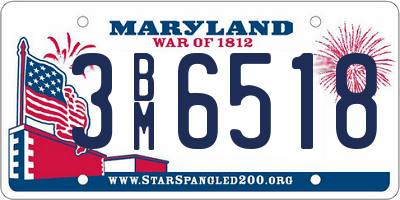 MD license plate 3BM6518