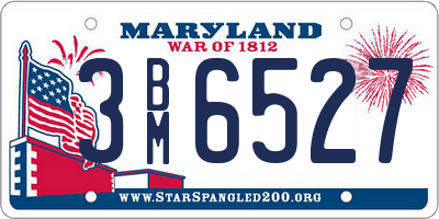 MD license plate 3BM6527