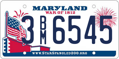 MD license plate 3BM6545