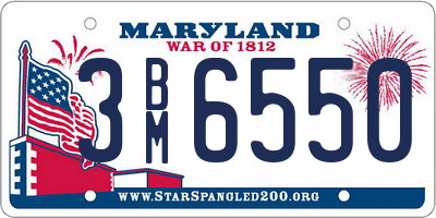 MD license plate 3BM6550