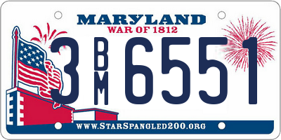 MD license plate 3BM6551