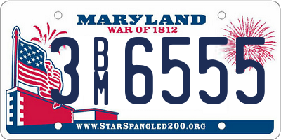 MD license plate 3BM6555
