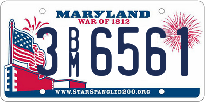 MD license plate 3BM6561
