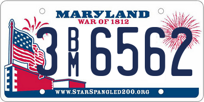 MD license plate 3BM6562