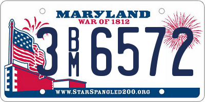 MD license plate 3BM6572