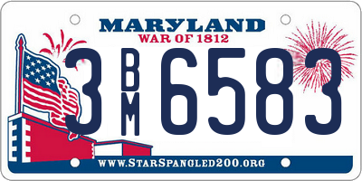 MD license plate 3BM6583