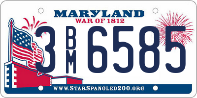 MD license plate 3BM6585