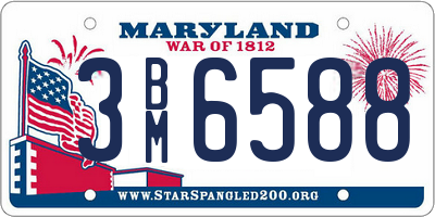 MD license plate 3BM6588