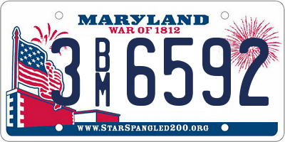 MD license plate 3BM6592