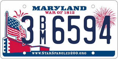 MD license plate 3BM6594