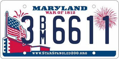 MD license plate 3BM6611