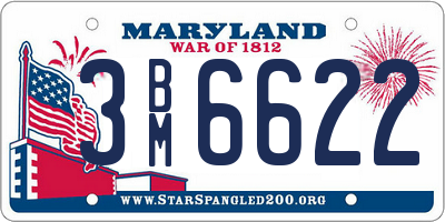 MD license plate 3BM6622