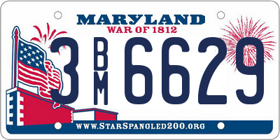MD license plate 3BM6629