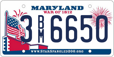 MD license plate 3BM6650