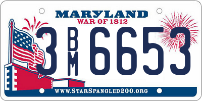 MD license plate 3BM6653