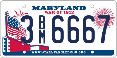 MD license plate 3BM6667