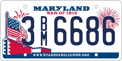 MD license plate 3BM6686