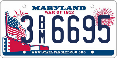 MD license plate 3BM6695