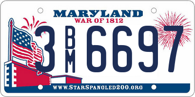 MD license plate 3BM6697