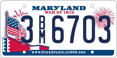 MD license plate 3BM6703