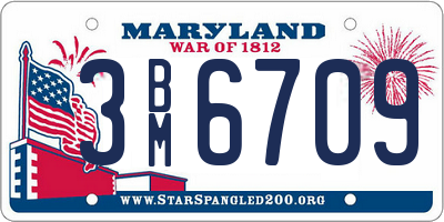MD license plate 3BM6709