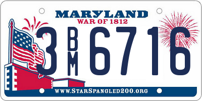 MD license plate 3BM6716