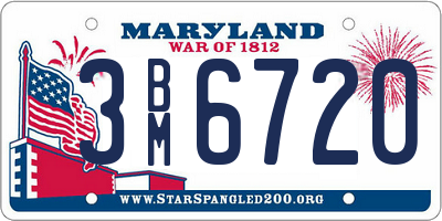 MD license plate 3BM6720
