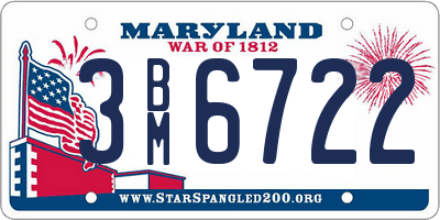 MD license plate 3BM6722