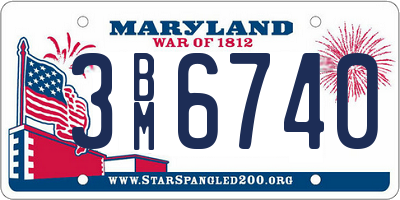 MD license plate 3BM6740