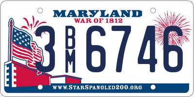 MD license plate 3BM6746
