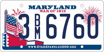 MD license plate 3BM6760