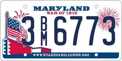 MD license plate 3BM6773