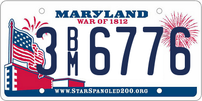 MD license plate 3BM6776