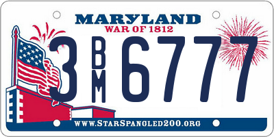 MD license plate 3BM6777