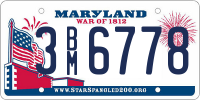 MD license plate 3BM6778