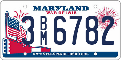 MD license plate 3BM6782