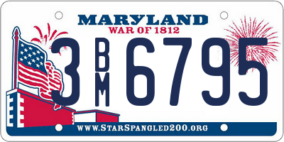 MD license plate 3BM6795