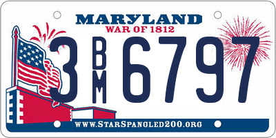 MD license plate 3BM6797