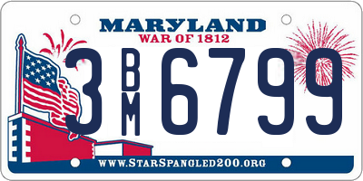 MD license plate 3BM6799