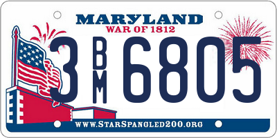 MD license plate 3BM6805