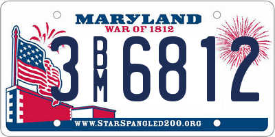 MD license plate 3BM6812