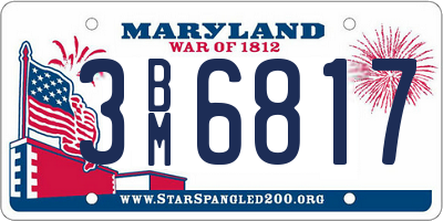 MD license plate 3BM6817