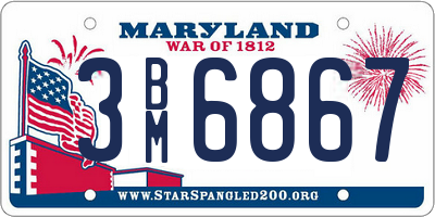 MD license plate 3BM6867