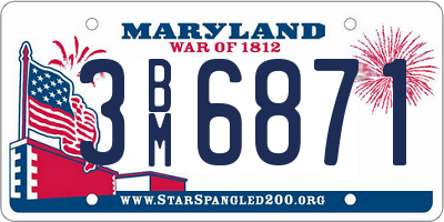 MD license plate 3BM6871