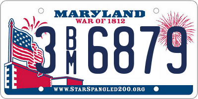 MD license plate 3BM6879